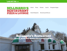 Tablet Screenshot of bellisariosrestaurant.com